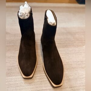 Stuart Weitzman Suede Augustine Chelsea Boot | Brown | EU 44 | Square Toe | NIB